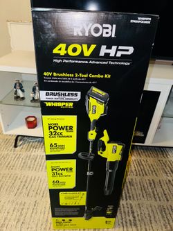 Ryobi 40V HP Brushless 17" Cordless String Trimmer & Leaf Blower