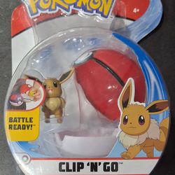 Wicked Cool Toys Pokémon Official Eevee Clip 'n' Go Comes with Eevee
