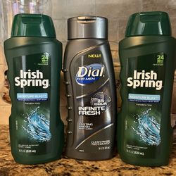 set of 3-irish spring face & body wash + 1 dial infinite fresh•18 & 16oz•all for $12