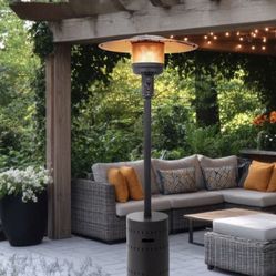 Fire Sense Commercial Series 46,000 BTU Propane Gas Patio Heater - Hammered Platinum