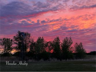 Color Landscape Photograph Print - Sunset (By Naudia Hruby) Framed POSTER 16*20