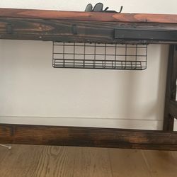 Rustic Wood Desk with Cable Management