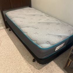 Twin Bed, Box Spring, Frame, & Headboard 