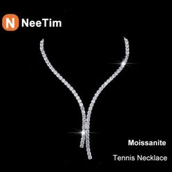 100% Authentic  40 Carat  GRA Certified 3mm 925 White Gold Plated 16”