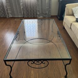 Glass Wrought Iron coffee table