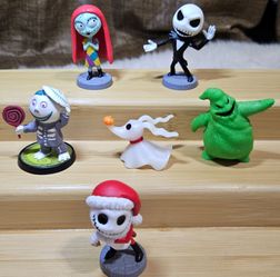 Disney The Nightmare Before Christmas Jack Skellington 6 Pcs Figurines Set 💀🖤✨️