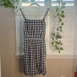 Abercrombie & Fitch Checkered Plaid Mini Dress Black and White XS