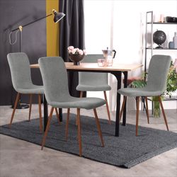 Homy Casa SCARGILL 4PC GREY Modern Dining Chair for Kitchen and Dining Room Open Box
