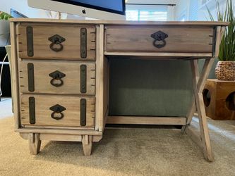Wood White Washed Desk