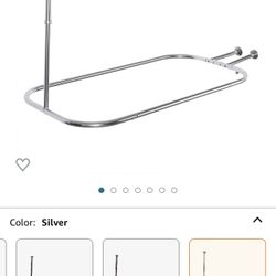 New In Box Shower Curtain Rod Hoop Square Shape Bathroom Heavy Duty No Rust Oval Shower 