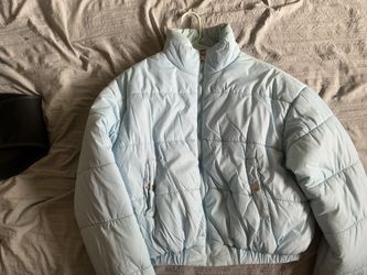 Baby blue puffer jacket
