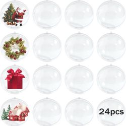 3 Packages Of #24 (Total #72)  70mm Clear Plastic Christmas Bulbs. 