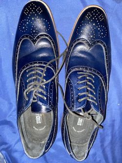 Blue dress shoes
