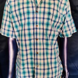 Ariat Pro Series Shirt Men’s XL Aqua Blue Plaid Button Up Western Rodeo NWOT
