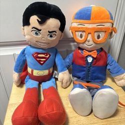 Blippi & Super man plush toys