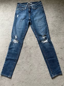 711 Levi's Women's Distressed Skinny Jeans - Dark Blue