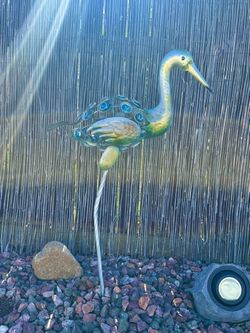 Tall Metal Bird For The Garden (30Hx20W)  Serious Customers Only Please