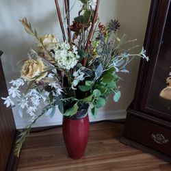 Big Vase With Fake Flowers Made By A Florist 