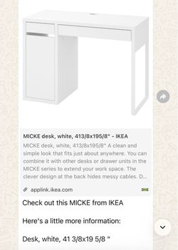 IKEA Micke Desk White