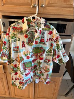 Mens XL REYN SPOONER Angels Anaheim shirt MLB NWT Hawaiian new with tags
