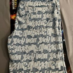 supreme fat tip jacquard regular jean size 34 for Sale in Irwindale, CA