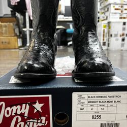 Size 9.5 Tony Lama MCCANDLES 13" FULL Ostrich Leather Boots