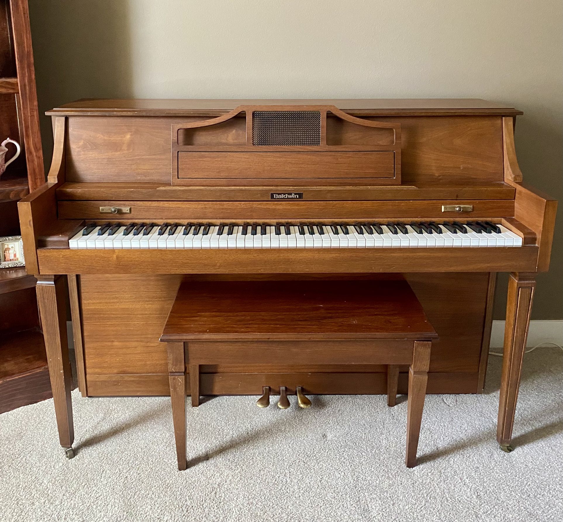 Baldwin Upright Piano With Bench