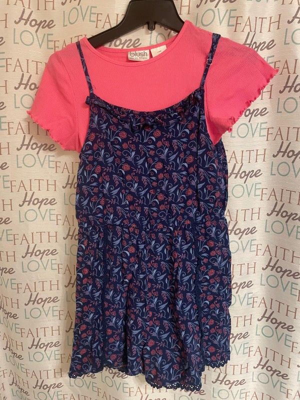 Blush By US Los Angeles, Set Of Tee And Romper, Size L (14-16)