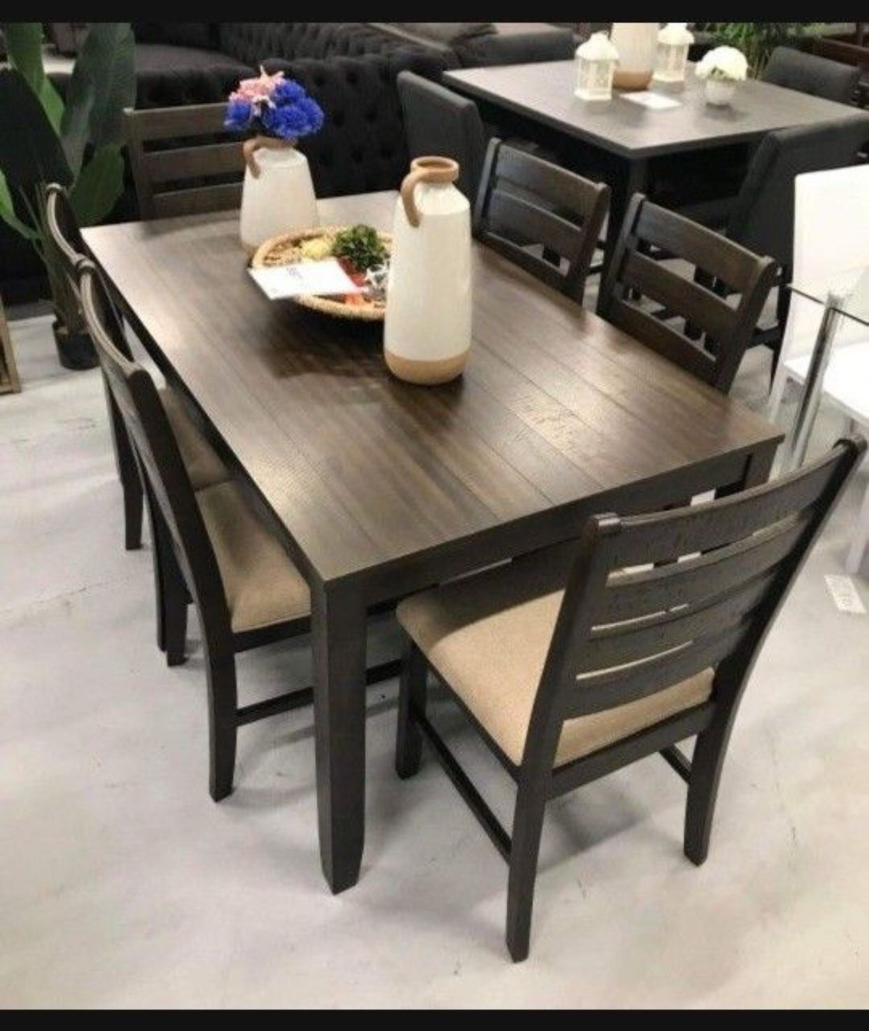 Rokane Kitchen/ Dining Table And Chairs ☄️ 7 Piece Dining Room Set 💥 Brand New✅