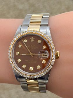 Rolex 36mm DateJust Chocolate Diamond Dial Quickset