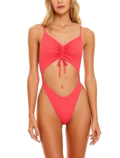 NWT! Ague Bendita Diany Tout Solid Red One Piece Size M 