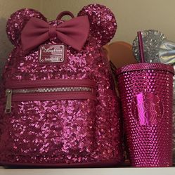 Disney Parks Hot Pink Sequin Loungefly 🩷✨