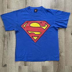 Vintage 2002 Warner Bros. Dc Comics Superman Adventures Logo T-Shirt