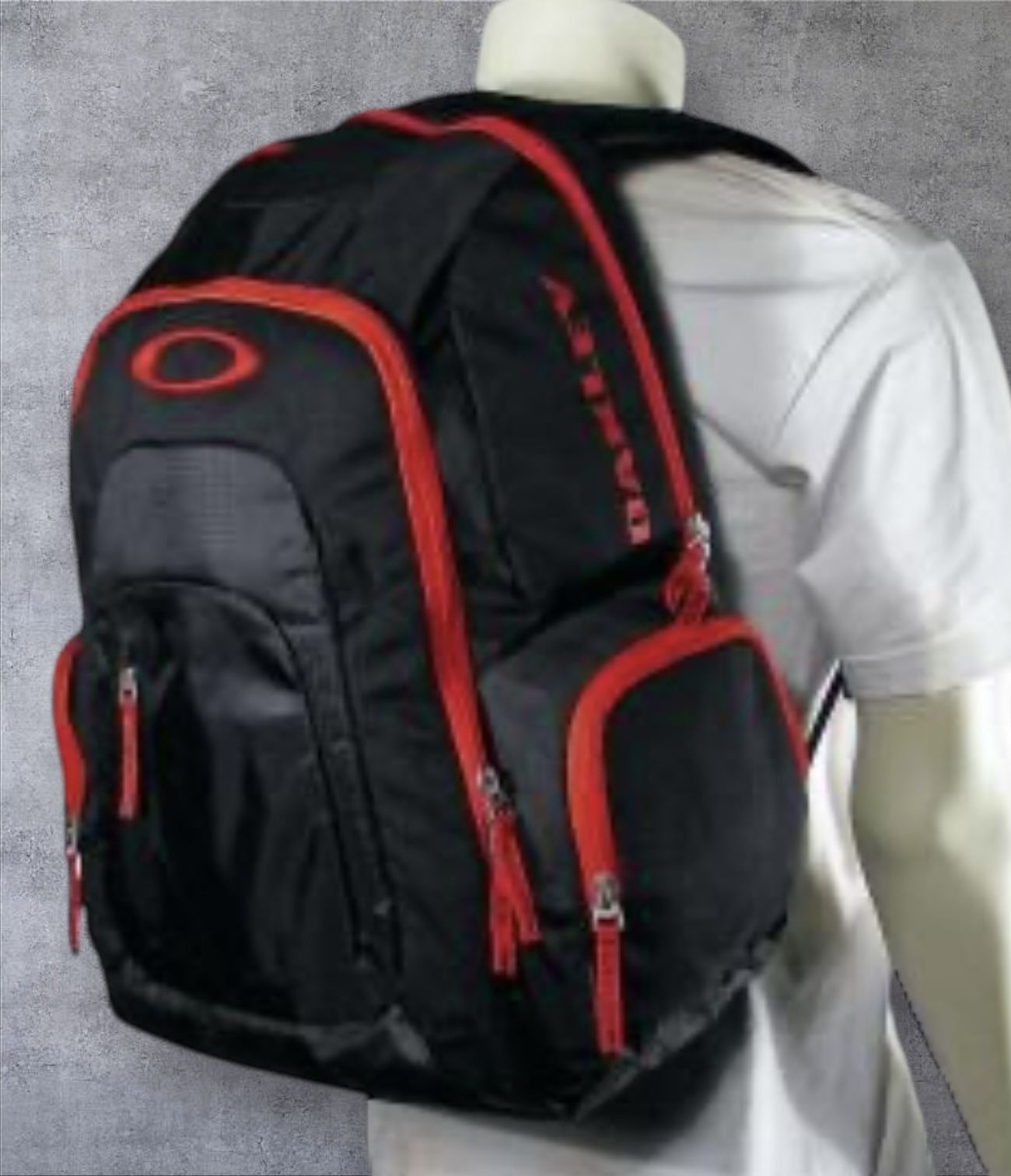 Oakley 2-1 Blade Backpack with Laptop Compartment Black and Red