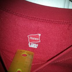 Hanes Unisex Comfort Wash Garment Dyed Fleece Red Sweatshirt long sleeve, NEW

