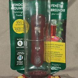 Perky Pet Window Mounted Hummingbird Feeder with Perches, 14 oz
