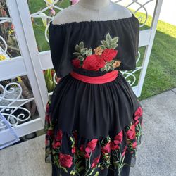 Vestido Mexicano Artesanal Talla 5-8