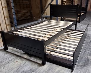 Twin Size Bed Frame With Trundle And Drawers