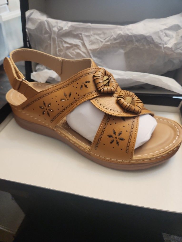 Tan Sandles (New) Size 10