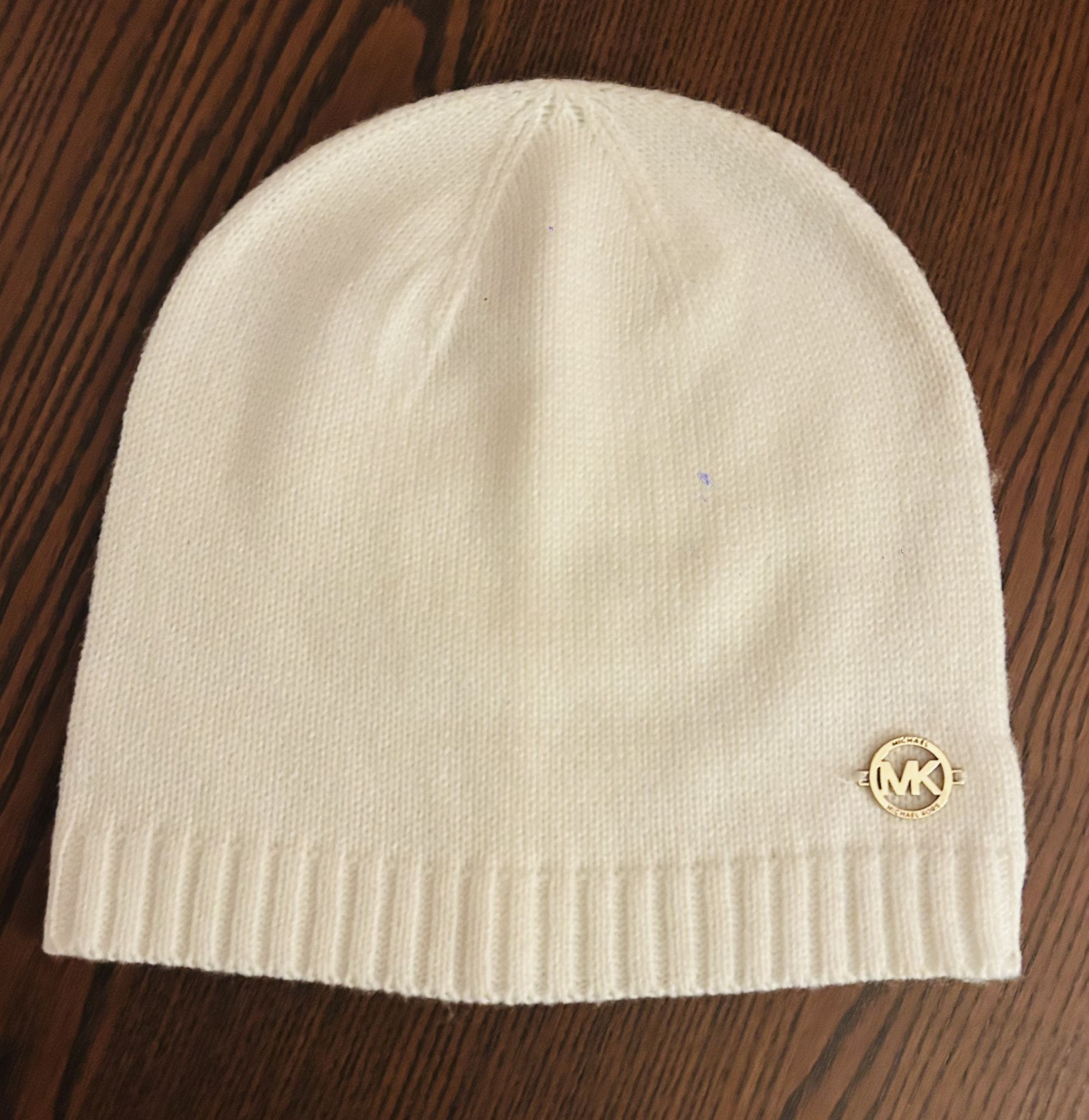 Michael Kors Beanie Hat - Ivory - Classic Design with Logo Accents