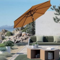 UMBRELLA - Outdoor 9 Feet Aluminum Market Umbrella with Crank and Push Button Tilt - No Base