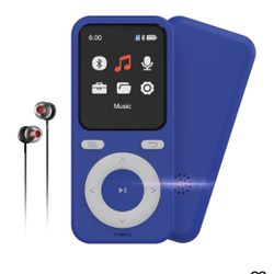 64GB MP3 Player with Bluetooth,Bluetooth Portable HiFi Lossless Sound MP3 Player with Speaker,Voice Recorder,Shuffle for Kids,Hiking,Running,Micro SD 