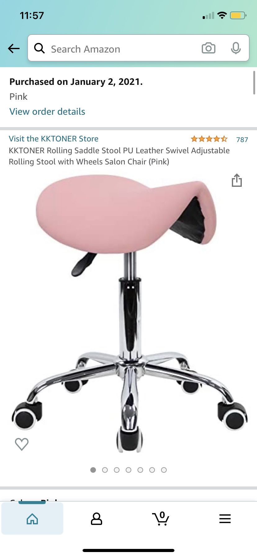 Rolling Saddle Stool IN BLACK 