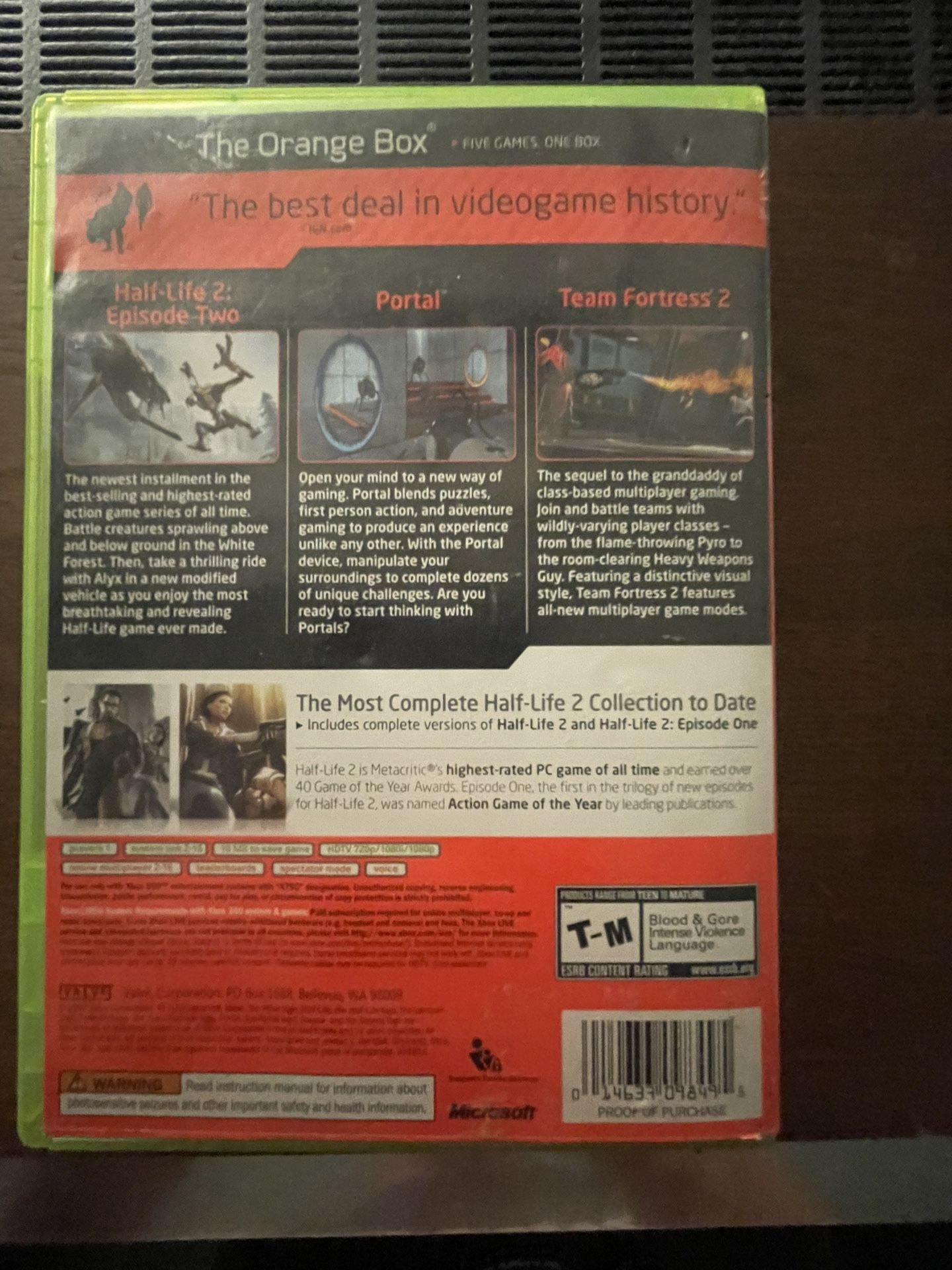 Half Life 2/Portal Orange Box For Xbox