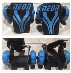Neon Street Rollers Blue Led Light Up Adjustable & Attachable Shoe Skates