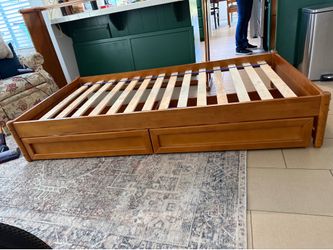 Twin Bed Frame with Drawer Storage x2