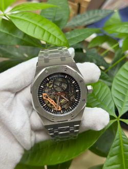 AP Style Skeleton Watch – Stainless Steel (Full Set) 🔥