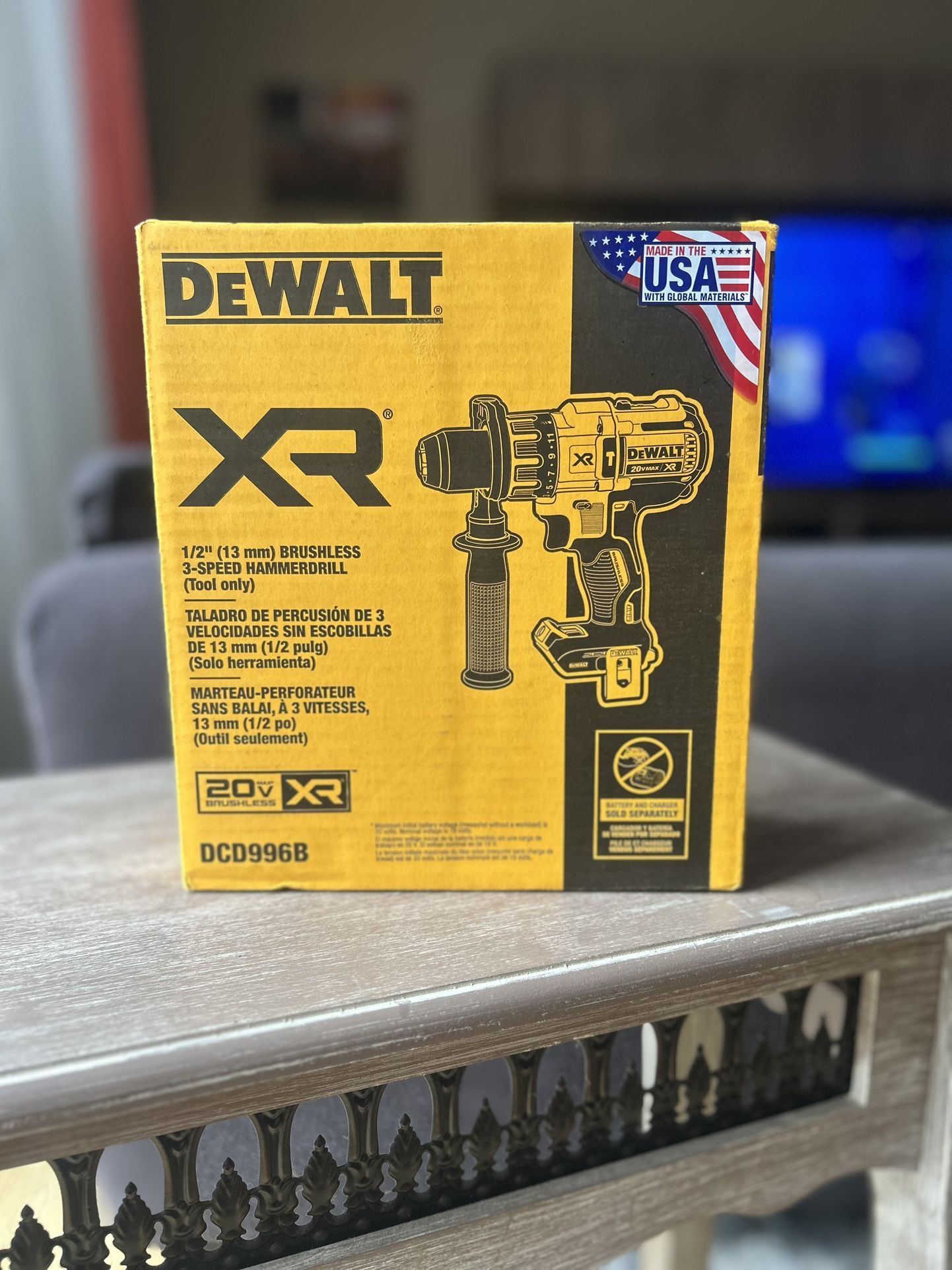 DeWalt 20V MAX XR Brushless 3 Speed Hammer Drill (Tool Only)