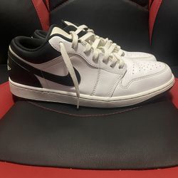 NIKE AIR JORDAN white and black low top sneaker