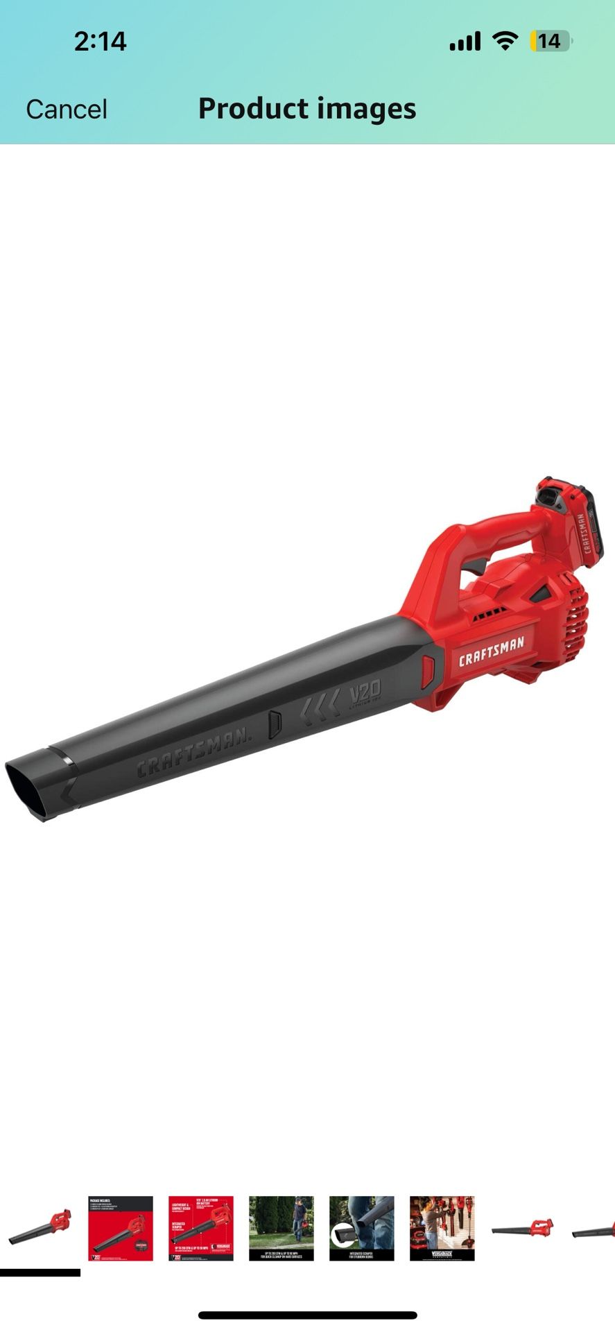 CRAFTSMAN V20 Cordless Leaf Blower, Hard Surface Blower, Bare Tool Only (CMCBL710B)